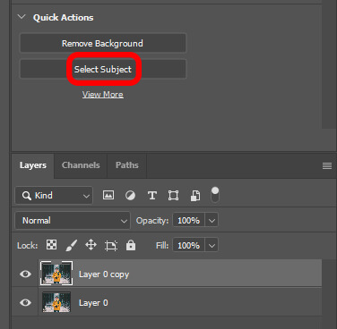 Select The Subject & Create Mask