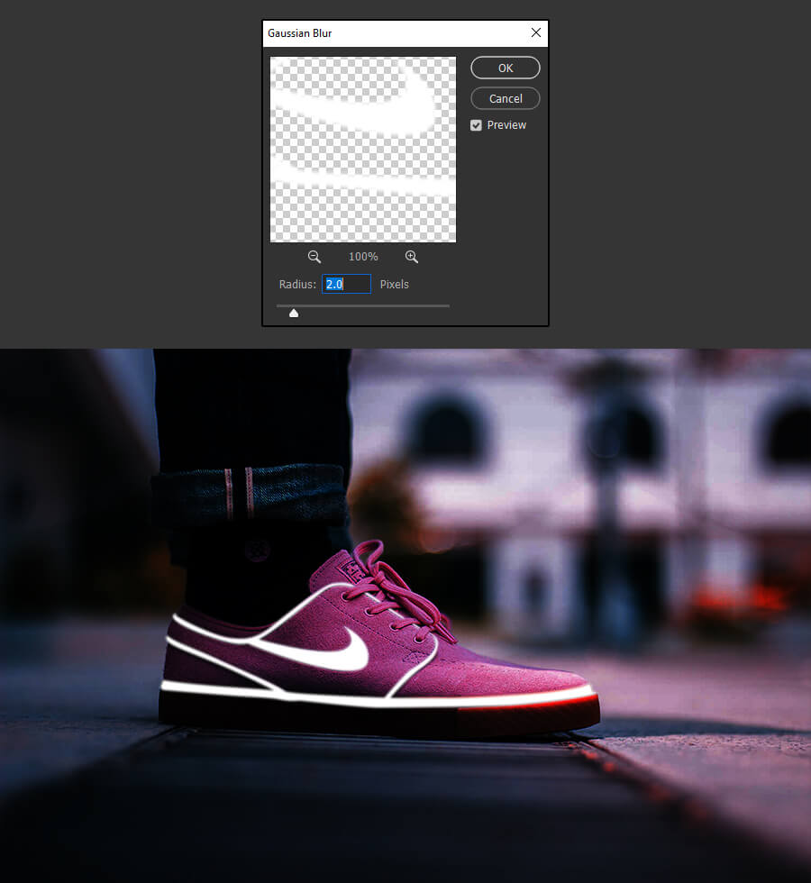neon glowing effect