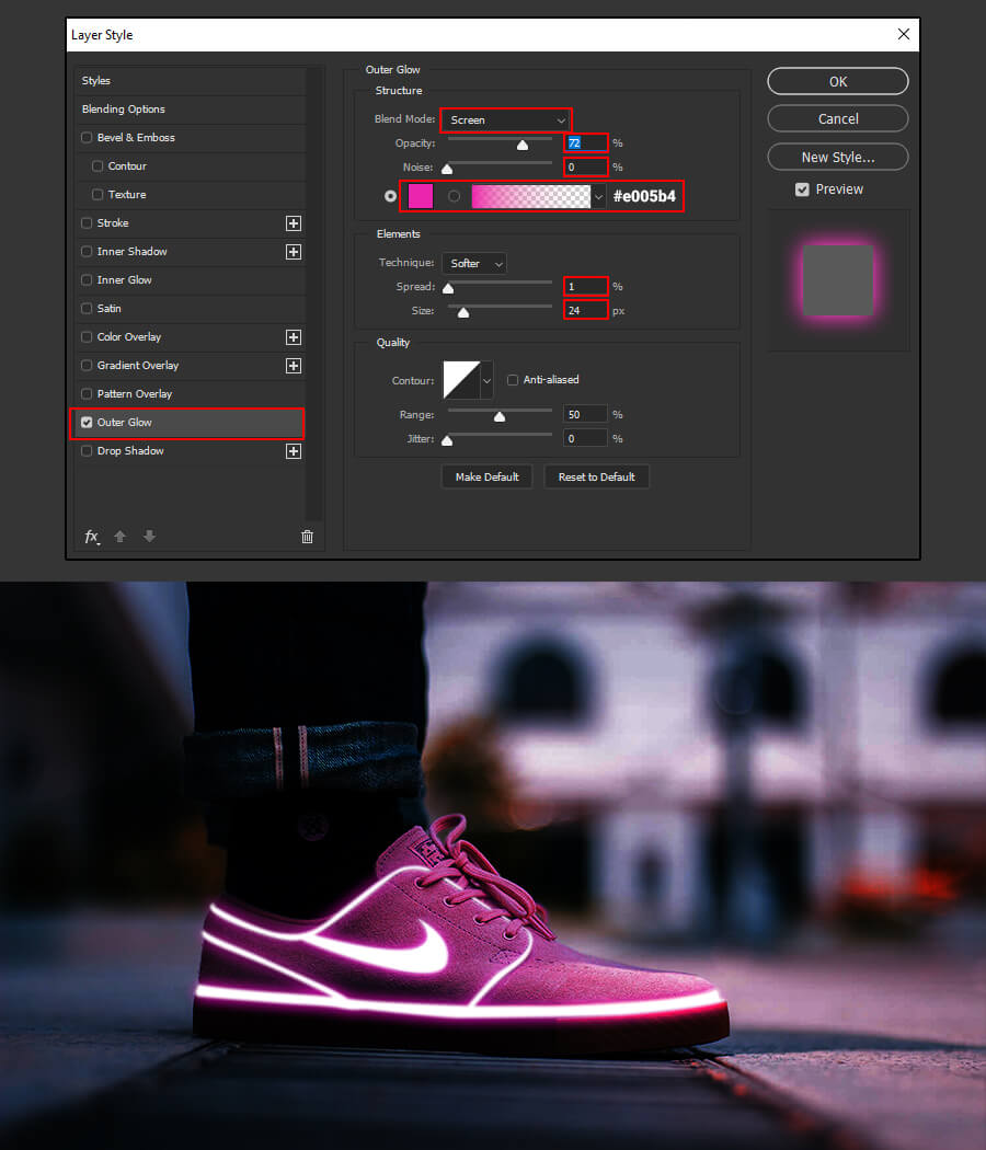 Add Outer Glow