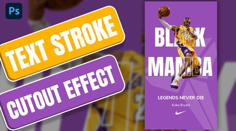 How to Create Text Stroke Cutout Effect in Photoshop